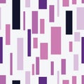 Modern geometric purple rectangles on white background seamless pattern.