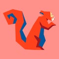 Modern Geometric Squirrel Royalty Free Stock Photo