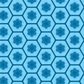 Modern geometric vector seamless pattern with hexagon shapes on simple background. Allover Abstract wallpaper. Royalty Free Stock Photo