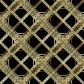 Modern geometric waffle 3d greek vector seamless pattern. Ornamental abstract striped background. Tribal ethnic geometry