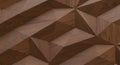 Modern Geometric Wood Panel Pattern, Brown Triangle Design, Unique Wall Covering Royalty Free Stock Photo
