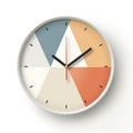 Modern geometrical circular wall clock isolated on a white background, Ai Generated