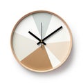 Modern geometrical circular wall clock isolated on a white background, Ai Generated