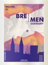 Germany Bremen skyline city gradient vector poster Royalty Free Stock Photo