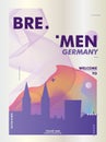 Germany Bremen skyline city gradient vector poster