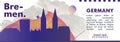 Germany Bremen skyline city gradient vector banner