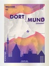 Germany Dortmund skyline city gradient vector poster