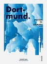 Germany Dortmund skyline city gradient vector poster