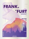 Germany Frankfurt skyline city gradient vector poster