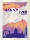 Germany Hannover skyline city gradient vector poster