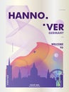 Germany Hannover skyline city gradient vector poster