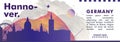 Germany Hannover skyline city gradient vector banner