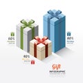 Modern gift box infographics elements. Design Vector illustration. Can be used for workflow layout, diagram, infographic, web