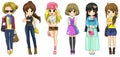 Modern girl fashion cartoon collection set 2 (vector)