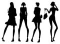 Modern girl silhouette Royalty Free Stock Photo