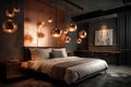 Modern and glamorous,standard room, industrial grey stone