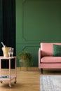 Glamour living room with pink sofa and table Royalty Free Stock Photo