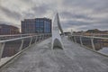 Modern Glasgow Bridge over River Clyde Royalty Free Stock Photo