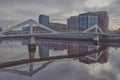 Modern Glasgow Bridge over River Clyde Royalty Free Stock Photo