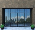 Modern glass black office entrance loft door