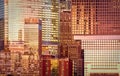 Modern glass building background at sunset, New York Royalty Free Stock Photo