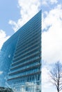 Modern glass building skyscraper blue sky in dÃÂ¼sseldorf Royalty Free Stock Photo