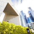 Modern glass buildings at La Defense district, Paris