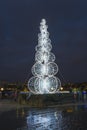 Modern glass Christmas tree in London Royalty Free Stock Photo