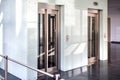 Modern glass doors of elevator in a modern building Royalty Free Stock Photo