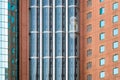 Modern glass elevators or lifts in new business building