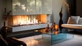 modern glass fireplace Royalty Free Stock Photo