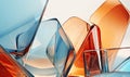 Modern glass morphism design with blue and orange glass structures. Created by AI Royalty Free Stock Photo