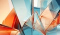 Modern glass morphism design with blue and orange glass structures. Created by AI Royalty Free Stock Photo