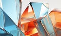 Modern glass morphism design with blue and orange glass structures. Created by AI Royalty Free Stock Photo