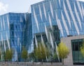 Modern glass office building in an expensive area of Copenhagen, Denmark. Royalty Free Stock Photo