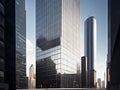 Modern office building in New York, business center, high buildings, skyscrapers