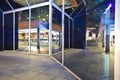 Modern glass perspective corridor Night Royalty Free Stock Photo