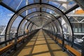 Modern glass-roofed pedestrian walkway in the Pompidou Centre in Paris Royalty Free Stock Photo