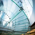 Modern glass spiral staircase Royalty Free Stock Photo