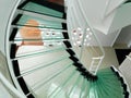 Modern glass spiral staircase Royalty Free Stock Photo