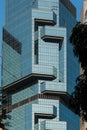 Modern glass and steel architecture in downtown Central, Hong Kong Island Royalty Free Stock Photo