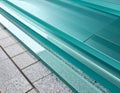 Modern Glass Steps with Teal Accents Royalty Free Stock Photo