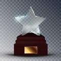 Modern Glass Trophy Award In Star Form Vector Royalty Free Stock Photo