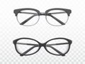 Glasses with black frames realistic vectors