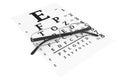 Modern glasses with eyechart Royalty Free Stock Photo