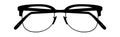 Modern glasses. Retro eyeglasses front view shape, black vintage hipster modern eyewear silhouettes, classic elegance