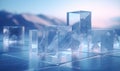 Modern glassmorphism effect. Created by AI