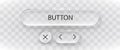 Modern glassmorphism UI button set for sleek web and app interfaces. Transparent 3D rendered web elements. Royalty Free Stock Photo