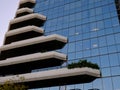 Asymmetric Balconies on Modern Glass Fronted Building Royalty Free Stock Photo