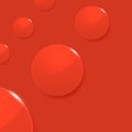 Modern glossy circles on red vector background